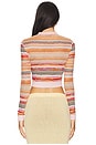 view 3 of 5 Buttoned Cardigan in Multicolor Brown & Cream