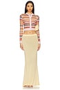 view 4 of 5 Buttoned Cardigan in Multicolor Brown & Cream