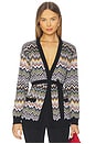 view 1 of 5 Cardigan in Multicolor Brown & Yellow Tones