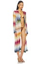 view 2 of 4 Long Cardigan in Multicolor Blue, Yellow & Green