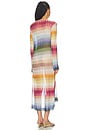 view 3 of 4 Long Cardigan in Multicolor Blue, Yellow & Green