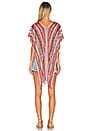 view 3 of 4 Short Poncho in Multi Red