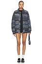 view 5 of 6 Bomber Jacket in Dark Tones On Blue Base