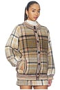 view 4 of 6 Bomber Jacket in Multicolor Orange, Black & Brown