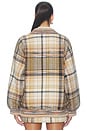 view 5 of 6 Bomber Jacket in Multicolor Orange, Black & Brown