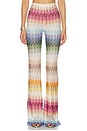 view 1 of 6 PANTALÓN CON TRABILLA TROUSERS in Multicolor Blue, Yellow & Green