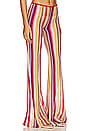 view 2 of 4 Wide Leg Trousers in Multicolor Red Stripes