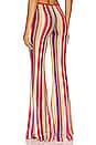 view 3 of 4 Wide Leg Trousers in Multicolor Red Stripes