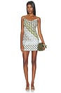 view 5 of 6 FALDA MINI SKIRT in Green And Light Blue With White Base