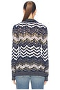 view 3 of 5 Long Sleeve Mock Neck in Blue Base With Yellow And White