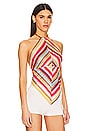 view 2 of 4 Halter Top in Multicolor Red Stripes
