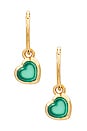 view 3 of 3 Jelly Heart Charm Mini Hoop Earrings in Gold