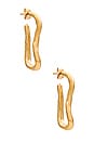 view 1 of 3 Molten Ovate Hoop Earrings in Gold
