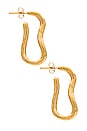 view 2 of 3 Molten Ovate Hoop Earrings in Gold