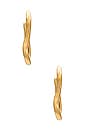 view 3 of 3 Molten Ovate Hoop Earrings in Gold