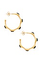 view 2 of 3 Green Malachite Organic Shape Hoop Earrings in Gold