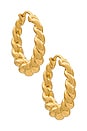 view 1 of 3 Twisted Tidal Medium Hoop Earrings in Gold