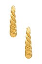 view 3 of 3 Twisted Tidal Medium Hoop Earrings in Gold