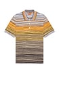 view 1 of 4 Short Sleeve Polo in Space Dyed Orange & Brown