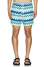 view 4 of 5 Medium Length Swim Short in Blue & Green Tones