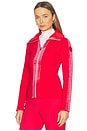 view 2 of 5 Ribbed Zip Up Mid Layer Jacket in Red