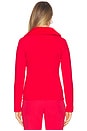 view 3 of 5 Ribbed Zip Up Mid Layer Jacket in Red