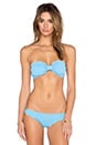 view 1 of 4 Antibes Bandeau Scallop Bikini Top in Ocean Blue