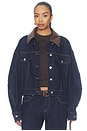 view 1 of 5 Avery Jacket in Indigo & Choco