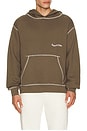 view 4 of 5 Wordmark Reverse Stitched Hoodie in Brown