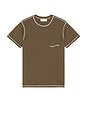 view 1 of 4 Wordmark Reverse Stitched T-Shirt in Brown