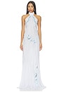 view 1 of 4 Blue Vine Embroidered Belmira Dress in Blue