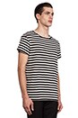 view 2 of 5 Striped Back Split Tee in Black & Old White