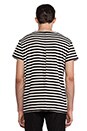 view 3 of 5 Striped Back Split Tee in Black & Old White