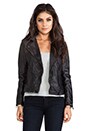 view 1 of 6 Chello Moto Biker Jacket in Dark Chocolate