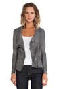 view 1 of 6 Geneva Drape Leather Jacket in Granite