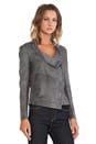 view 3 of 6 Geneva Drape Leather Jacket in Granite