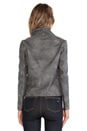 view 4 of 6 Geneva Drape Leather Jacket in Granite