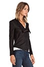 view 3 of 4 Lugano Leather Drape Jacket in Black