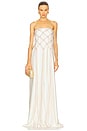view 1 of 5 Redes Dress in Off White & Gold