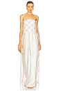 view 4 of 5 Redes Dress in Off White & Gold