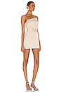 view 2 of 3 Quinn One Shoulder Satin Crepe Shift Dress in Blush