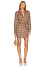 view 1 of 3 Brett Lightweight Flannel U-Back Mini Dress in Mesa Tan Plaid