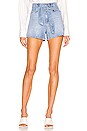 view 1 of 4 Banks Paper Bag Denim Boyfriend Short in Light Vintage Stone Wash