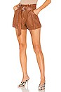 view 1 of 4 Dixon Leather Paper Bag Short in Sienna