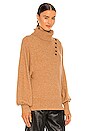 view 2 of 5 Blake Button Cashmere Blend Turtleneck Sweater in Camel