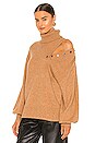 view 3 of 5 Blake Button Cashmere Blend Turtleneck Sweater in Camel