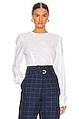 view 1 of 4 Blair Waffle Knit Puff Sleeve Pullover in White