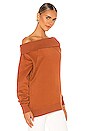 view 2 of 4 So Relaxed Off The Shoulder Plush Sweatshirt in Rust