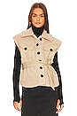 view 1 of 5 Frankie Sherpa Coated Canvas Vest in French Beige Combo
