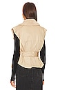 view 4 of 5 Frankie Sherpa Coated Canvas Vest in French Beige Combo